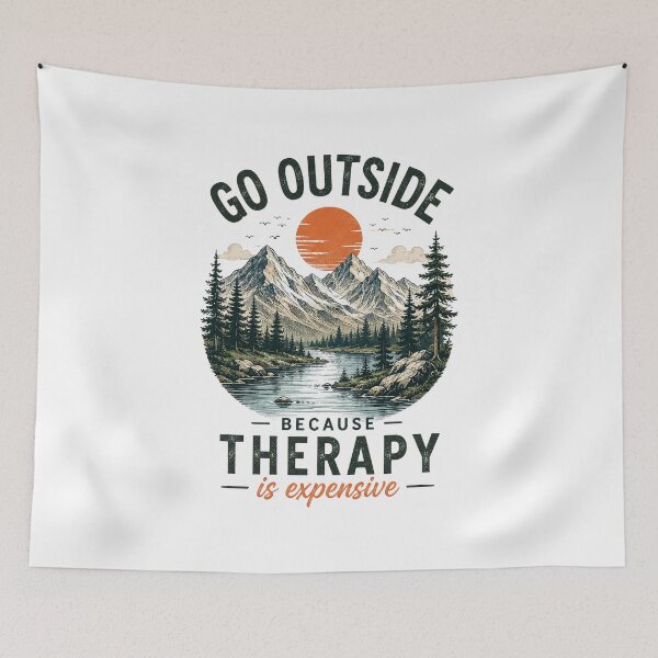Item preview, Go outside, therapy is expensive designed and sold by thewandswant.