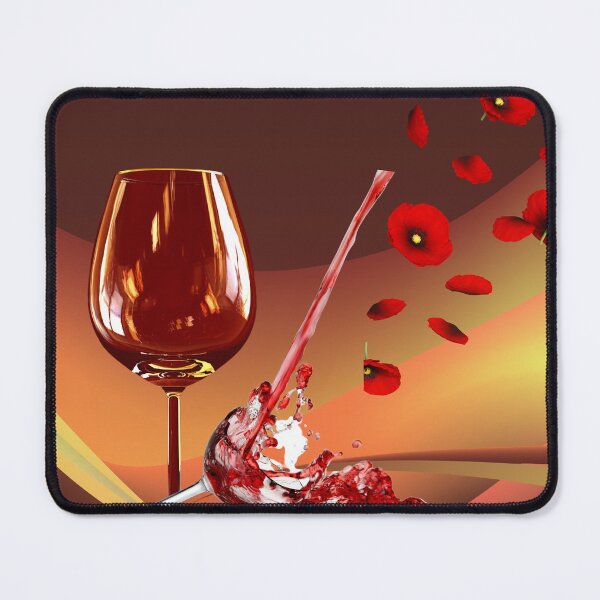 Item preview, Luxury Red Wine Glass with Teal Roses designed and sold by Black Signal.