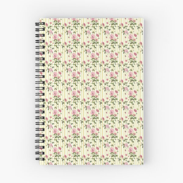 Item preview, Vintage Pink Floral and Yellow Stripes  designed and sold by LouieVanille.