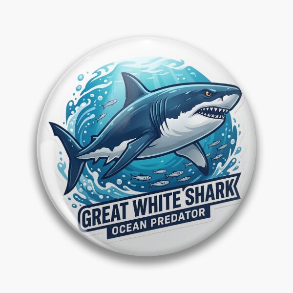 Item preview, Great White Shark Sticker | Ocean Predator Shark Art | Marine Life Graphic | Shark Lover Gift | Ocean Wildlife Design designed and sold by Bhaskar Digital Art.