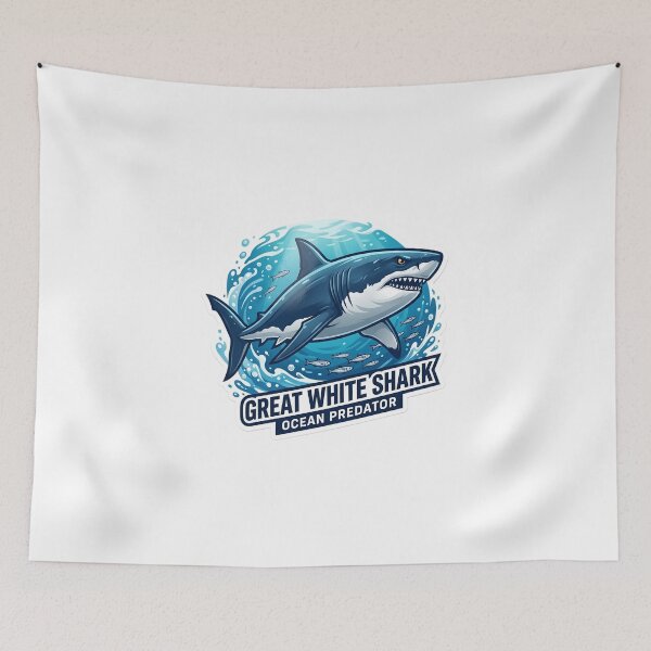Item preview, Great White Shark Sticker | Ocean Predator Shark Art | Marine Life Graphic | Shark Lover Gift | Ocean Wildlife Design designed and sold by Bhaskar Digital Art.