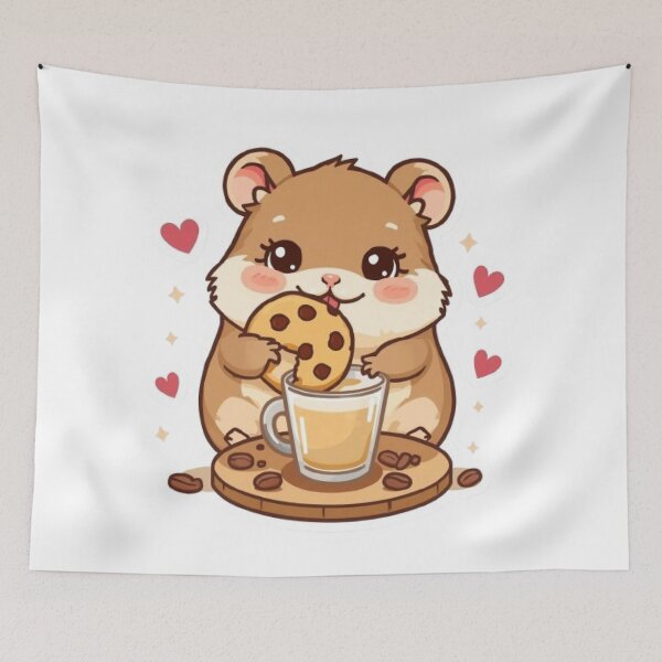 Item preview, Cute Cookie Time Mocha Hamster Sticker | Cozy Coffee & Cookie Kawaii Gift designed and sold by Stylestickers55.