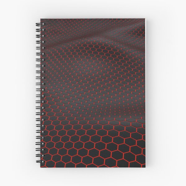 Item preview, Black Hexagon Red Mesh Tech Wave Pattern designed and sold by Aimaniia666.