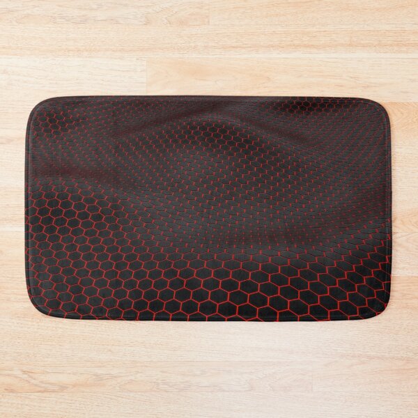 Item preview, Black Hexagon Red Mesh Tech Wave Pattern designed and sold by Aimaniia666.