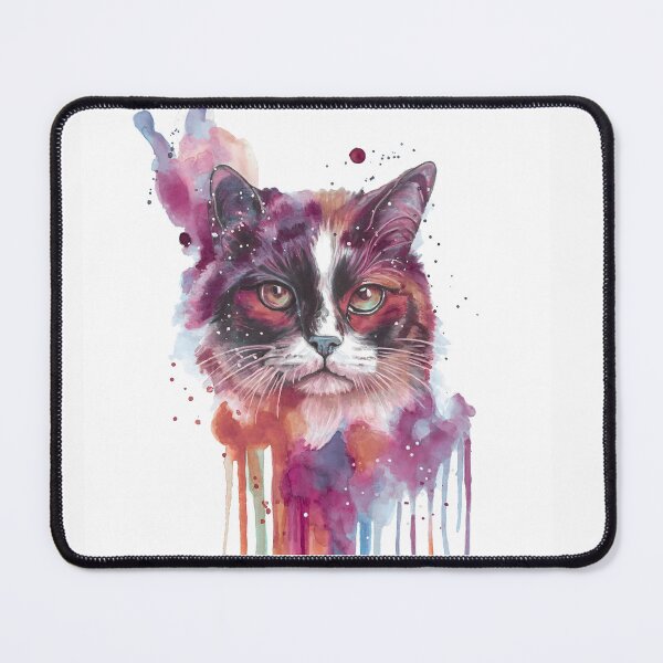Item preview, Watercolour Cat Art — Colourful Cat Painting, Cat Lover Gift designed and sold by calamarisky.