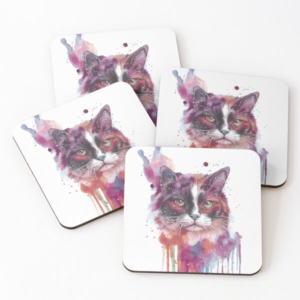 Item preview, Watercolour Cat Art — Colourful Cat Painting, Cat Lover Gift designed and sold by calamarisky.