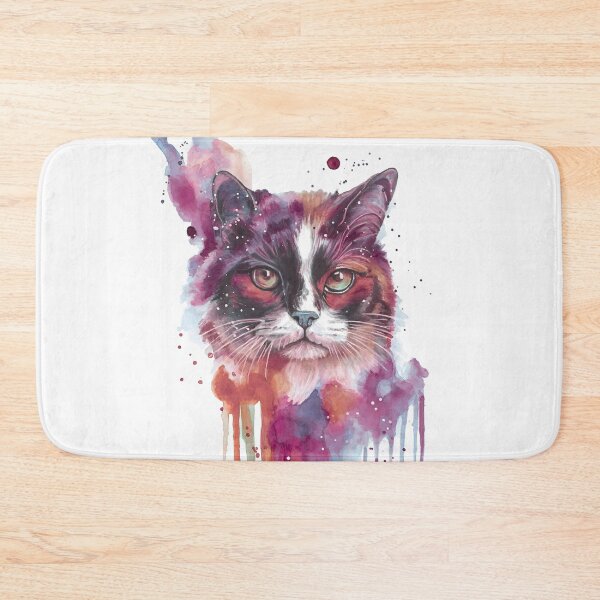 Item preview, Watercolour Cat Art — Colourful Cat Painting, Cat Lover Gift designed and sold by calamarisky.