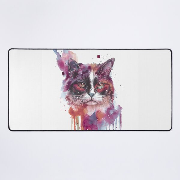 Item preview, Watercolour Cat Art — Colourful Cat Painting, Cat Lover Gift designed and sold by calamarisky.