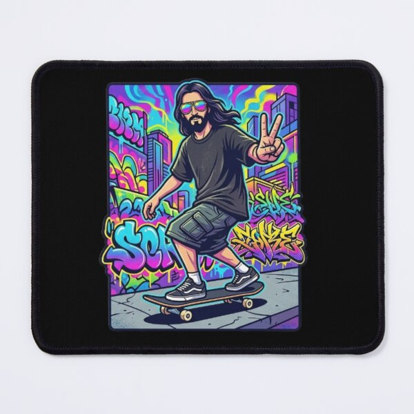 Item preview, Jesus Skateboarding - Funny Christian Skateboarding Humor Sarcastic Jesus Skating Longboard designed and sold by Sloyar.