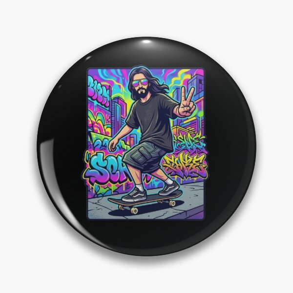 Item preview, Jesus Skateboarding - Funny Christian Skateboarding Humor Sarcastic Jesus Skating Longboard designed and sold by Sloyar.
