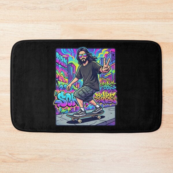 Item preview, Jesus Skateboarding - Funny Christian Skateboarding Humor Sarcastic Jesus Skating Longboard designed and sold by Sloyar.