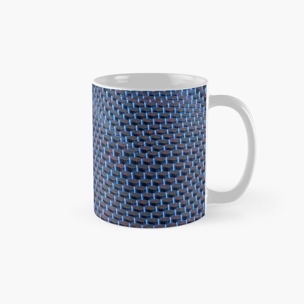 Item preview, Black and Blue Hexagon Column Tech Wave Pattern designed and sold by Aimaniia666.