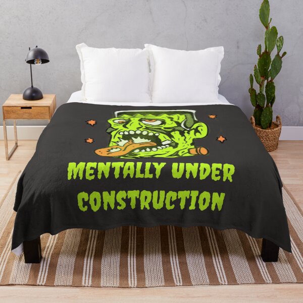 Item preview, Funny Frankenstein Mentally Under Construction Illustration designed and sold by beboplab.