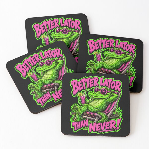 Item preview, Better Lator Than Never Funny Sarcastic Alligator Pun Neon Pop Art designed and sold by Anyshca.