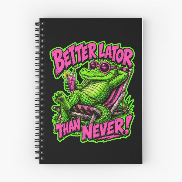 Item preview, Better Lator Than Never Funny Sarcastic Alligator Pun Neon Pop Art designed and sold by Anyshca.