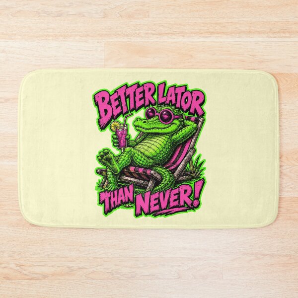 Item preview, Better Lator Than Never Funny Sarcastic Alligator Pun Neon Pop Art designed and sold by Anyshca.