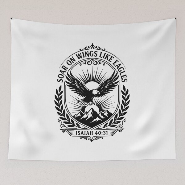 Item preview, Soar on Wings Like Eagles | Isaiah 40:31 Christian Crest designed and sold by stylishdzign.