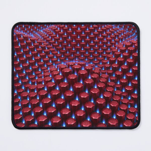 Item preview, Red and Blue Hexagon Column Tech Wave Pattern designed and sold by Aimaniia666.