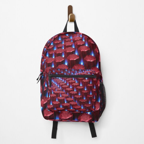Item preview, Red and Blue Hexagon Column Tech Wave Pattern designed and sold by Aimaniia666.