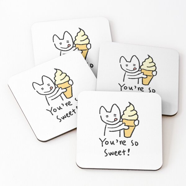 Item preview, White Cat Ice Cream Sticker – 'You Are So Sweet' Cute Digital Planner Sticker designed and sold by lazydayz16.