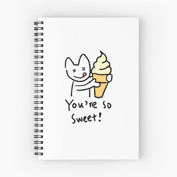 Item preview, White Cat Ice Cream Sticker – 'You Are So Sweet' Cute Digital Planner Sticker designed and sold by lazydayz16.