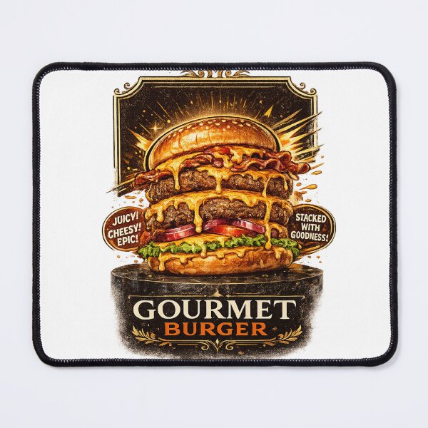 Item preview, Gourmet Burger: Luxury Excellence Stacked Cheeseburger Premium designed and sold by irfanshikh.