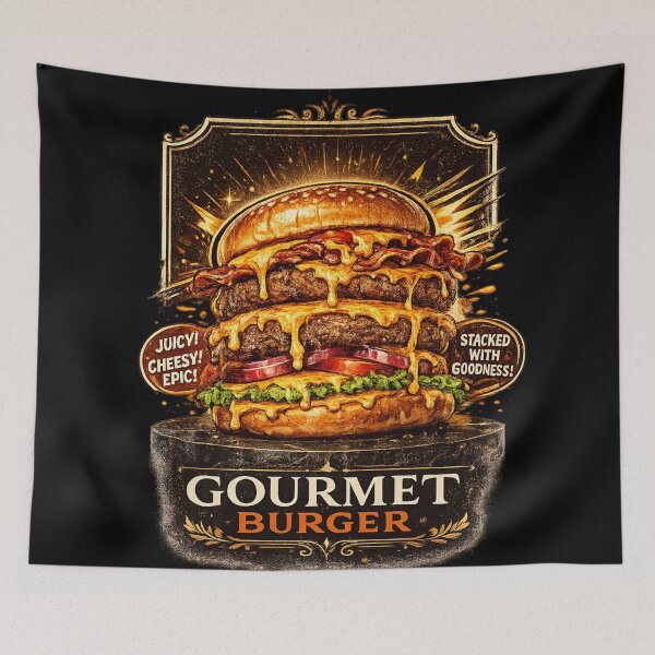 Item preview, Gourmet Burger: Luxury Excellence Stacked Cheeseburger Premium designed and sold by irfanshikh.