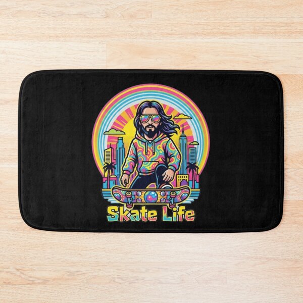 Item preview, Jesus Skateboarding - Funny Christian Skateboarding Humor Sarcastic Jesus Skating Longboard designed and sold by Sloyar.