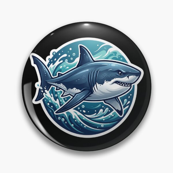 Item preview, Great White Shark Ocean Sticker | Fierce Shark Illustration | Marine Life Graphic | Ocean Waves Design | Shark Lover Gift designed and sold by Bhaskar Digital Art.