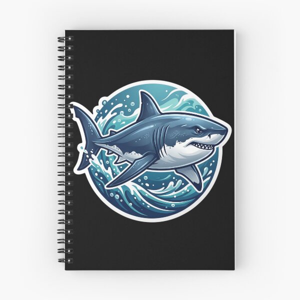 Item preview, Great White Shark Ocean Sticker | Fierce Shark Illustration | Marine Life Graphic | Ocean Waves Design | Shark Lover Gift designed and sold by Bhaskar Digital Art.