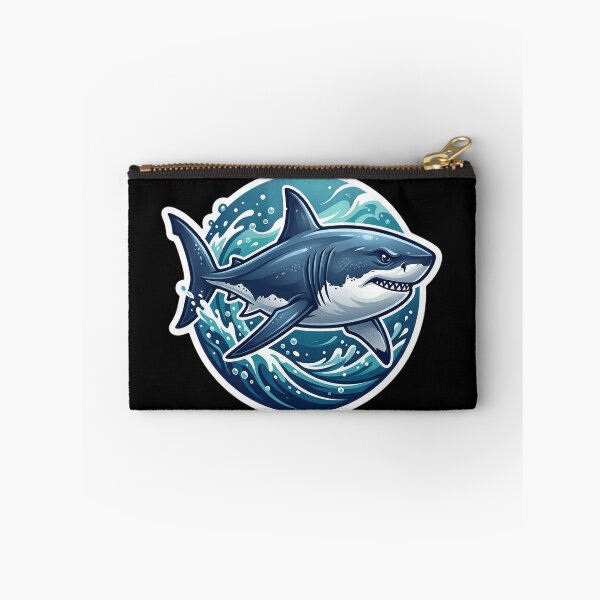 Item preview, Great White Shark Ocean Sticker | Fierce Shark Illustration | Marine Life Graphic | Ocean Waves Design | Shark Lover Gift designed and sold by Bhaskar Digital Art.