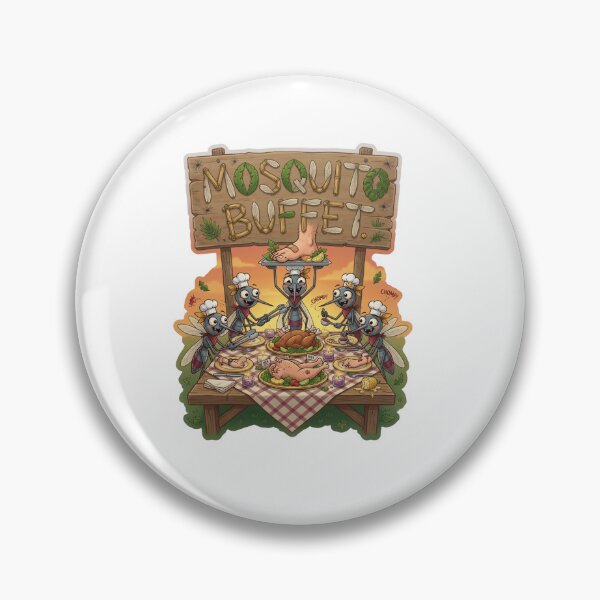 Item preview, Mosquito Buffet Funny Summer Sticker designed and sold by Imaginarium of Chaos falcon88 .
