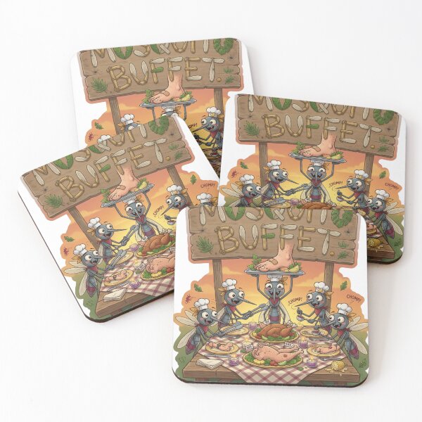 Item preview, Mosquito Buffet Funny Summer Sticker designed and sold by Imaginarium of Chaos falcon88 .