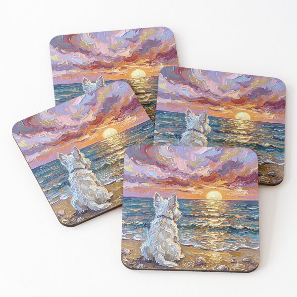Item preview, Summer Sunset - White Scotty designed and sold by AjaTrier.
