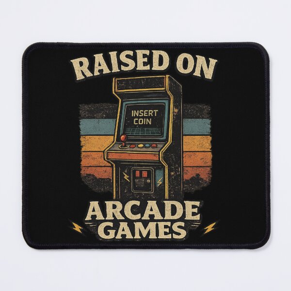 Item preview, Raised on Arcade Games | Retro Nostalgia Gifts for Old School Lovers designed and sold by BrokenLabel.