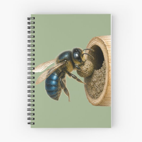 Item preview, Female Mason Bee Sealing Nest Cell Nature Study designed and sold by BloomStudio1.
