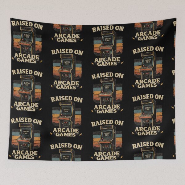 Item preview,  Raised on Arcade Games | Retro Nostalgia Gifts for Old School Lovers designed and sold by BrokenLabel.
