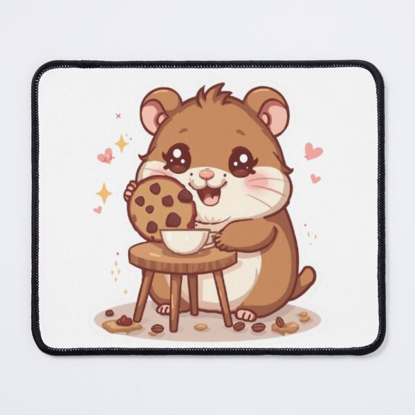 Item preview, Adorable Hamster with Cookie & Latte | Cozy Café Kawaii Sticker designed and sold by Stylestickers55.