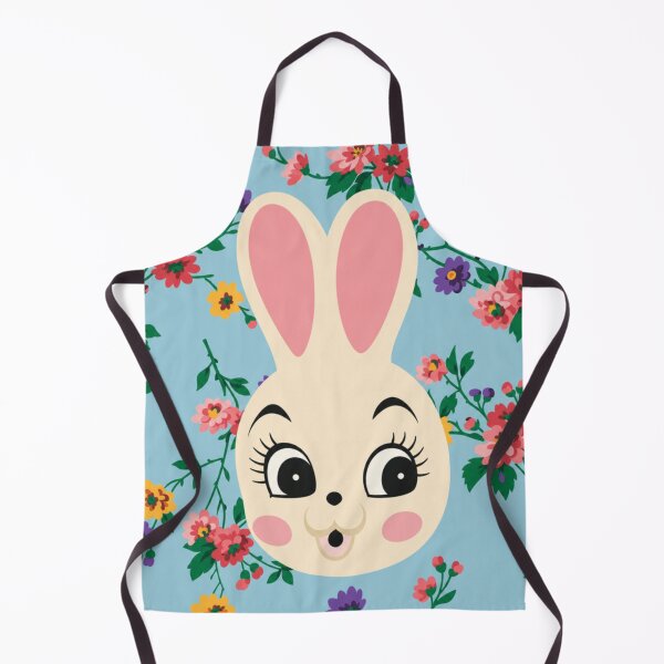 Item preview, Cute Bunny Face with Floral Background | Kawaii Rabbit Illustration | Spring Aesthetic Art designed and sold by minbadesign.