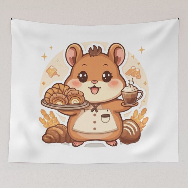 Item preview, Cute Bakery Hamster Barista | Cozy Morning Coffee Sticker designed and sold by Stylestickers55.