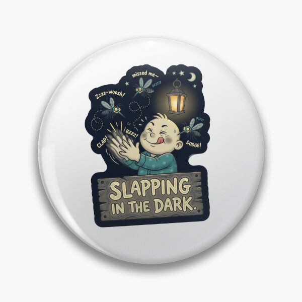 Item preview, Slapping In The Dark Funny Mosquito Sticker designed and sold by Imaginarium of Chaos falcon88 .