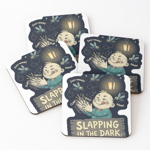 Item preview, Slapping In The Dark Funny Mosquito Sticker designed and sold by Imaginarium of Chaos falcon88 .