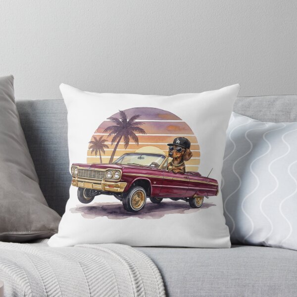 Item preview, Dachshund Lowrider Sunset – Retro Street Art West Coast Vibes designed and sold by PLUSHIWORLDtm.
