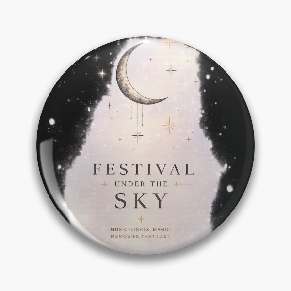 Item preview, Festival Under The Sky Moon and Stars Minimal Art PNG designed and sold by EdgeSphere.