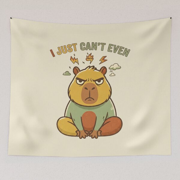 Item preview, Grumpy Capybara "I Just Can't Even" Tired Mood designed and sold by dreephic22.