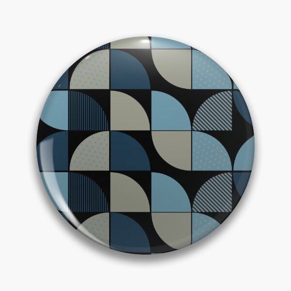 Item preview, Mid Century Modern Slate Blue and Taupe Geometric Pattern designed and sold by ​Jyoti Digital Artist.