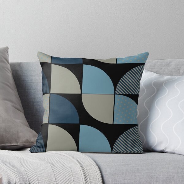 Item preview, Mid Century Modern Slate Blue and Taupe Geometric Pattern designed and sold by Jyoti-Quotes.