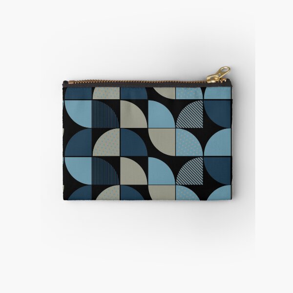 Item preview, Mid Century Modern Slate Blue and Taupe Geometric Pattern designed and sold by Jyoti-Quotes.