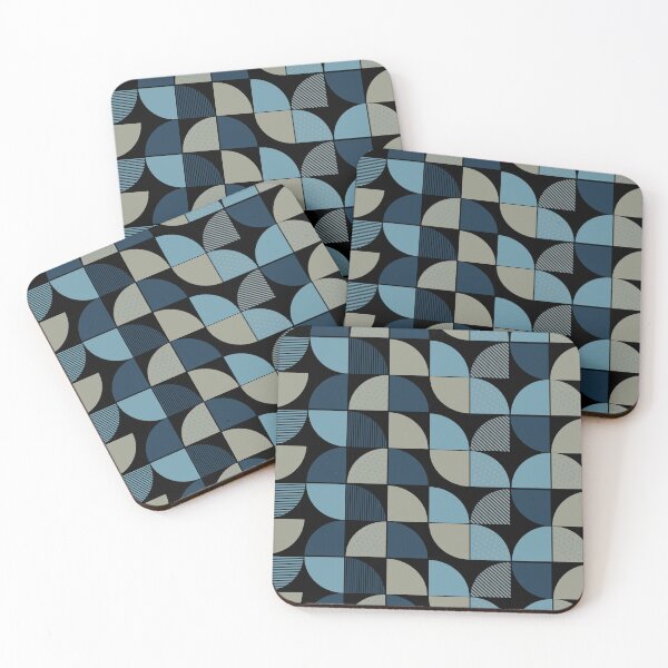 Item preview, Mid Century Modern Slate Blue and Taupe Geometric Pattern designed and sold by ​Jyoti Digital Artist.