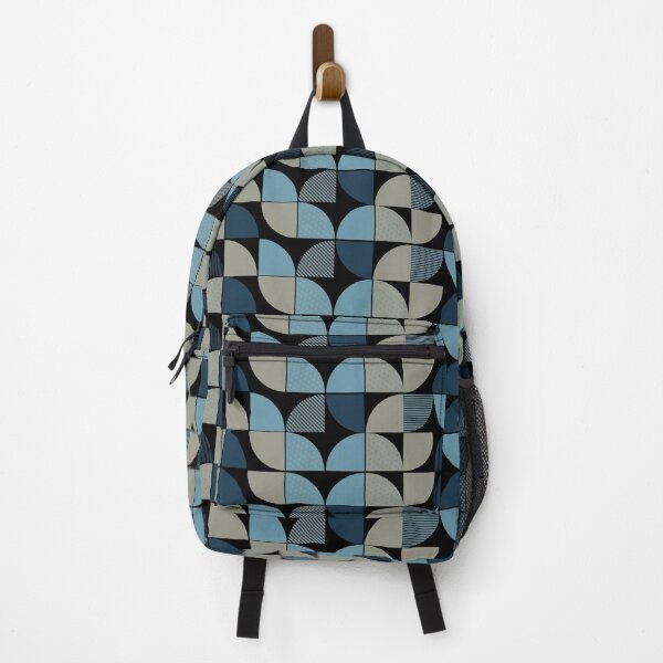 Item preview, Mid Century Modern Slate Blue and Taupe Geometric Pattern designed and sold by Jyoti Digital Artist.